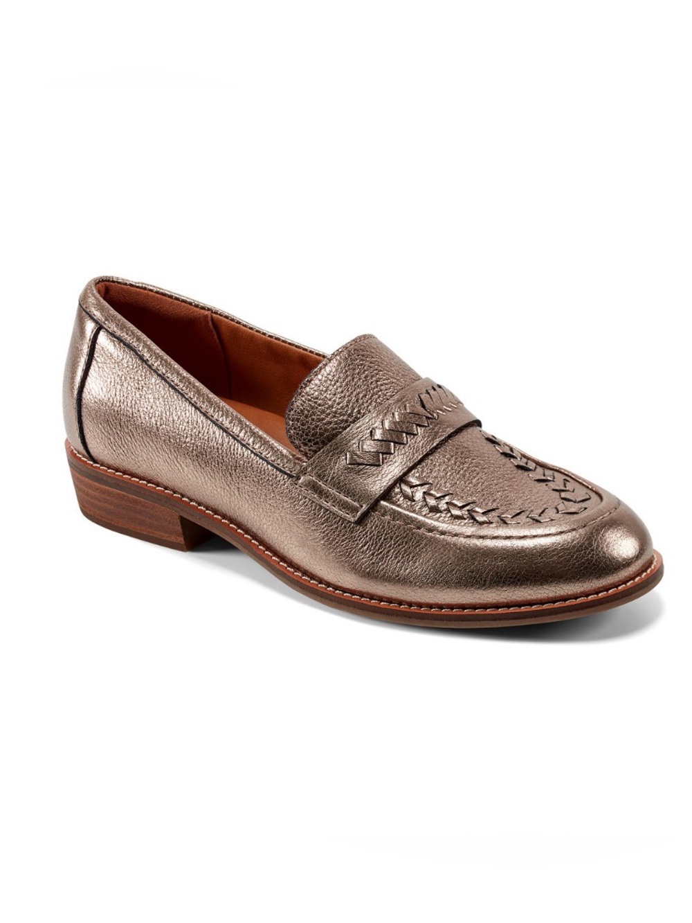 Earth Women's Edith Woven Slip-On Loafers Color: Rose Gold Leather size 6.5 M